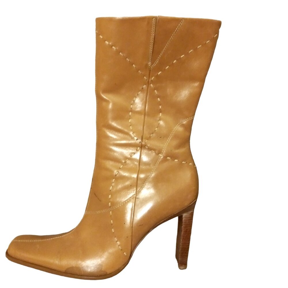 DIBA Leather Stiletto Boots, Size 9M Boots, Designer Boots, Ankle Boots, Heels - Picture 4 of 14